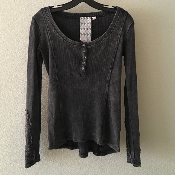 Long sleeve detailed arm charcoal grey