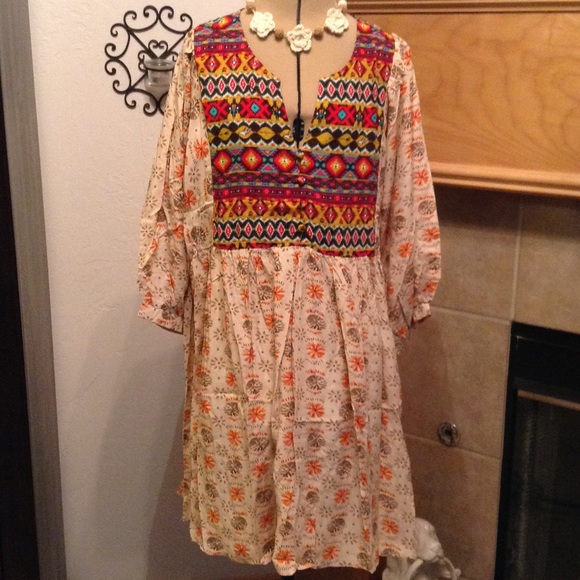 PRINTED BABY DOLL TUNIC DRESS-SIZE-PRICE FIRM - Picture 3 of 4