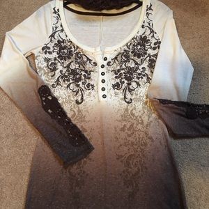 Maurice's premium brand long sleeve ombré shirt