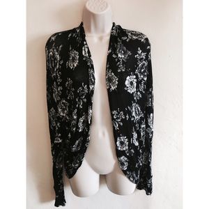 Lightweight Knit Floral Dolman Cardigan