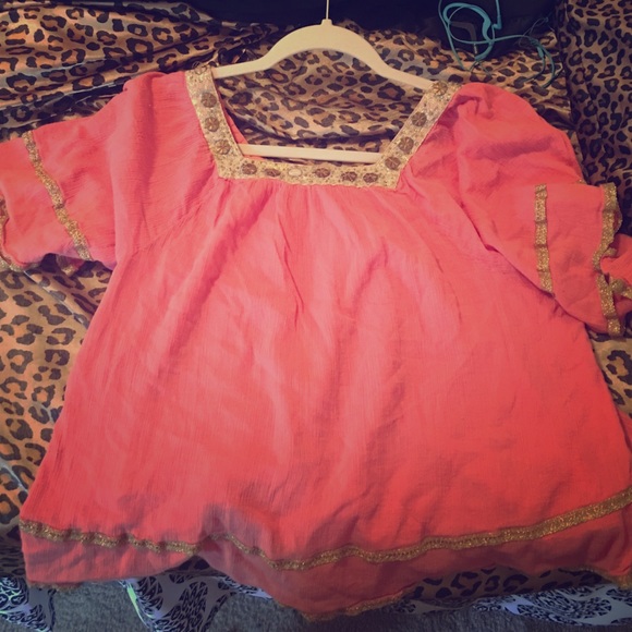 Free People coral crop top