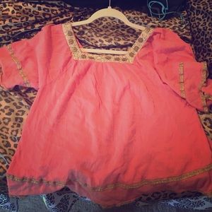 Free People coral crop top