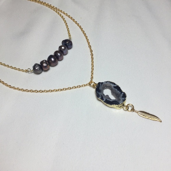 HP๐ป drusy pendant necklace - Picture 3 of 4