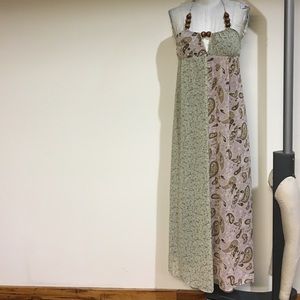 Mixed print maxi dress