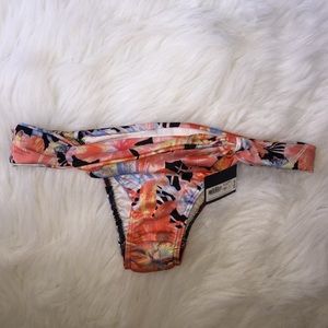 VS KNOTTED RUCHED FLORAL BIKINI BOTTOM XS