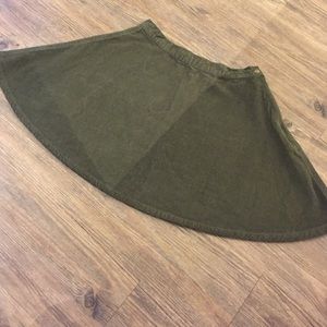 American Apparal olive corduroy skater skirt Sz S