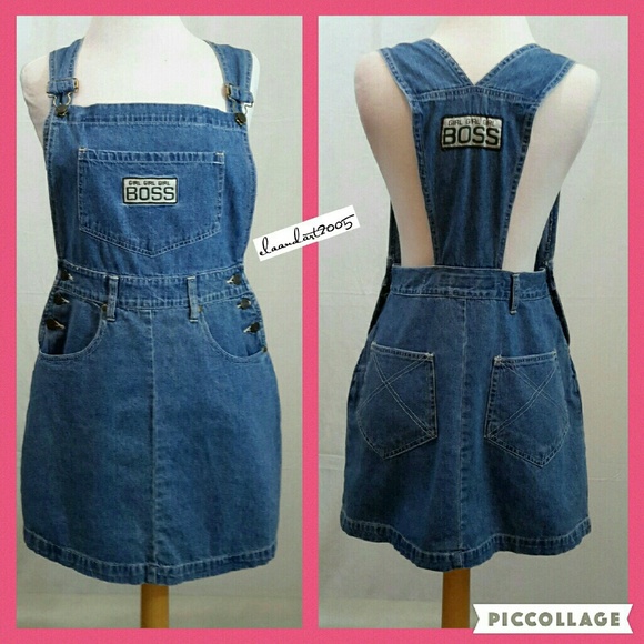 Denim Overall Adjustable Skirt Jumper