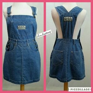 Denim Overall Adjustable Skirt Jumper