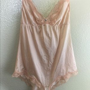 Vintage Peach Satin Bodysuit
