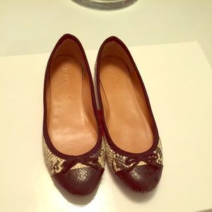 J. Crew snake print ballet flats