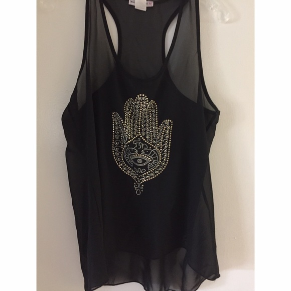 Hamsa Hand Sheer Tank Top