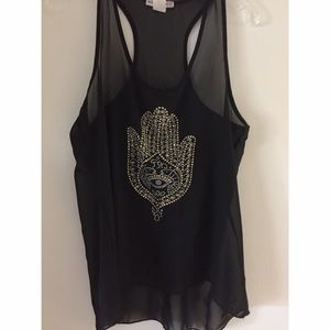 Hamsa Hand Sheer Tank Top