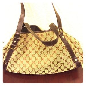 Authentic GUCCI Abbey GG Canvas Hobo Bag Handbag