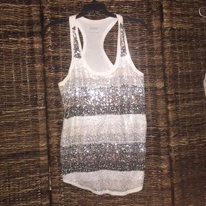 Express sequin and lace tank! Perfect shimmer