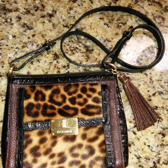 Brahmin Xbody Leopard Tricolor purse/wallet