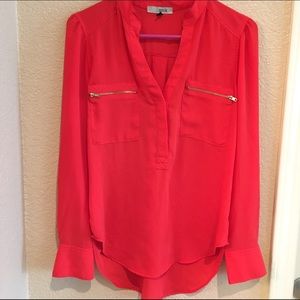 Red Orange Poppy Blouse