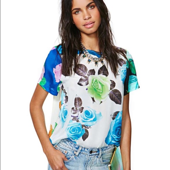 Shakuhachi Rose Print top - Picture 1 of 4