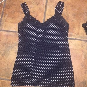 White House Black Market Lace Polkadot Tank Top