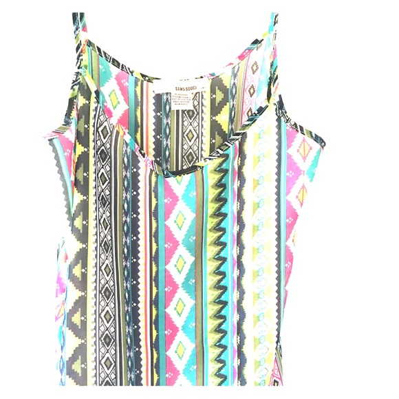 Neon tribal print tank