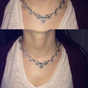 Silver necklace. Great for formal events!