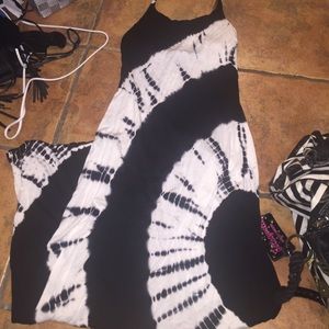 Tie dye black and white maxi dress