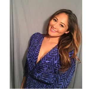 Blue and Black Retro Cocktail Dress