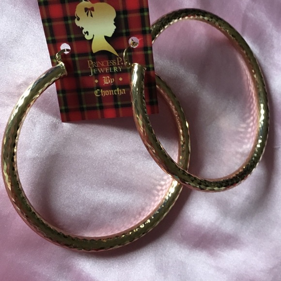 Princess P. Jewelry Gold "Joker" Hoops - Picture 2 of 3