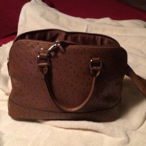 Ostrich print satchel