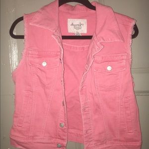Pink Denim Vest