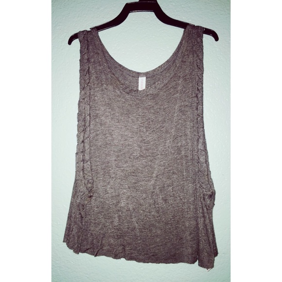 Grey twist crop top
