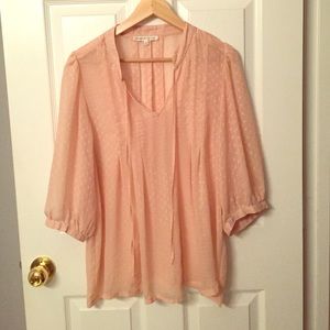 Pink, polka dotted blouse