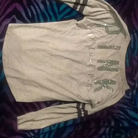 Gray pink bling varsity crew