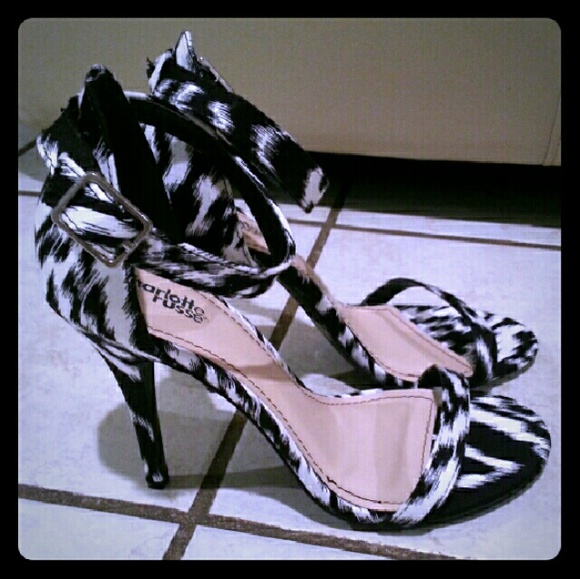 Black and white heels