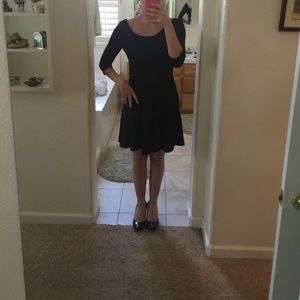 White House black market lace flared dress small