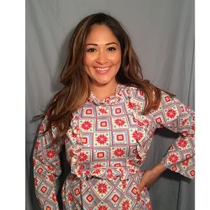 Vintage Textile Pattern Maxi Dress