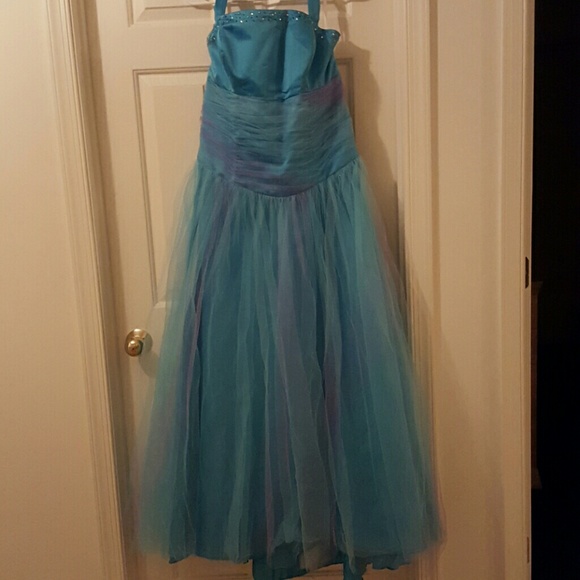 Princess Blue and Purple Prom Dress