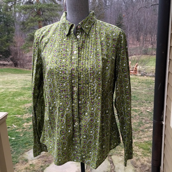 Boden print button blouse in cute floral print