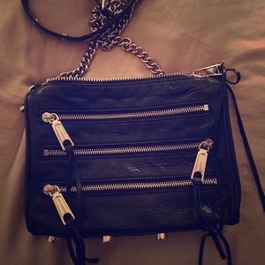 Rebecca Minkoff 5 zip leather crossbody