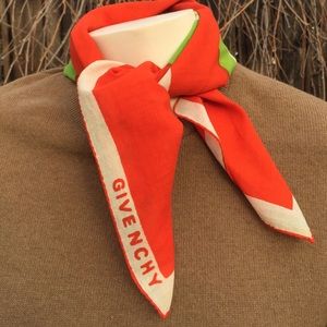 Givechy Cotton Scarf Bandanna. Hand rolled edges