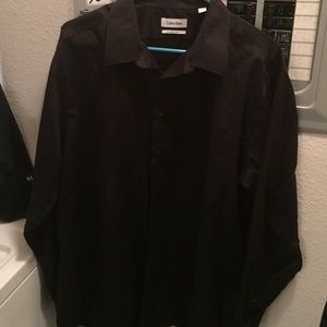 Black Calvin Klein button up long sleeve - men's.