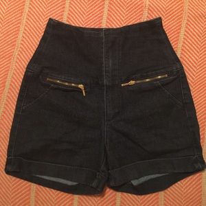 High waisted jean shorts