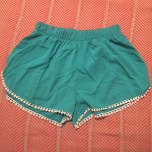 Teal shorts with Lace