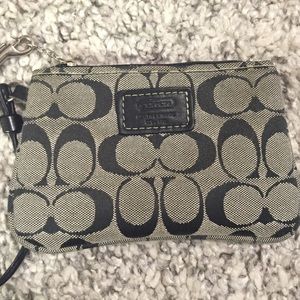 Black and Gray Coach wristlet