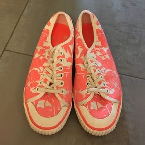 Kate spade coral white sneakers size 7