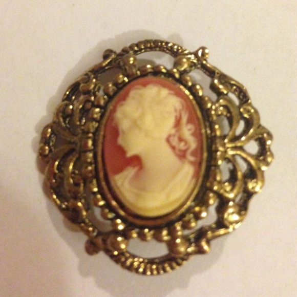 Lucite cameo brooch