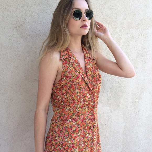 🚫SOLD: Orange Floral Maxi Dress 🚫 - Picture 2 of 4