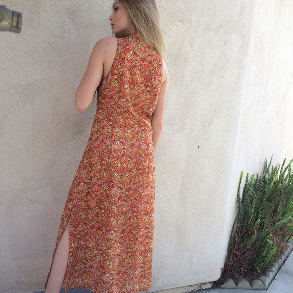 🚫SOLD: Orange Floral Maxi Dress 🚫 - Picture 3 of 4