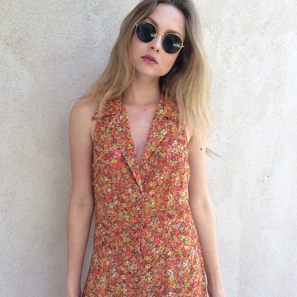 🚫SOLD: Orange Floral Maxi Dress 🚫 - Picture 4 of 4