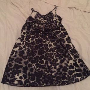 Black, gray and white leopard print tank