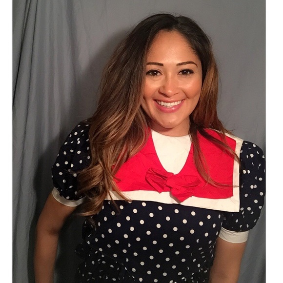 Vintage Sailor Dress w PolkaDots